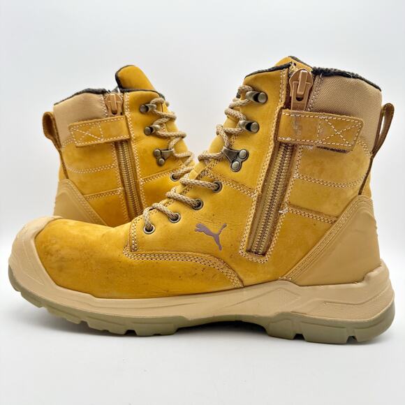 PUMA Mens Conquest SR Scuff Cap Composite Toe Work Boots US 13 Wheat Leather GUC - Picture 6 of 13